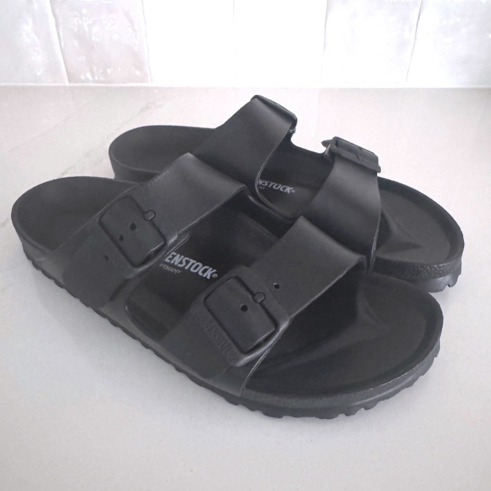 Birkenstock Arizona EVA Sandal Unisex 40 Black Double Strap Slide 9W/7M Casual - Picture 2 of 8